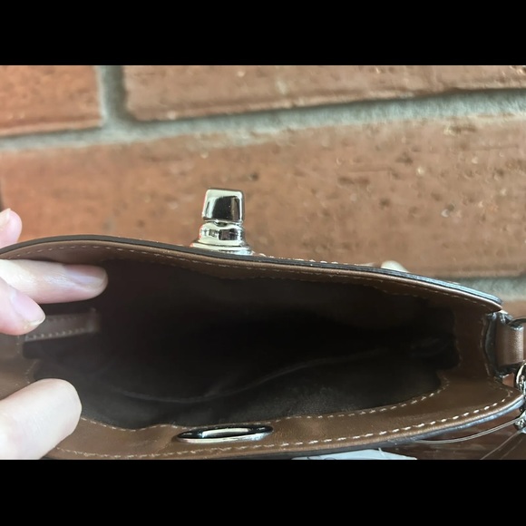 Brown Coach Signature Logo Canvas Wristlet - Picture 5 of 9